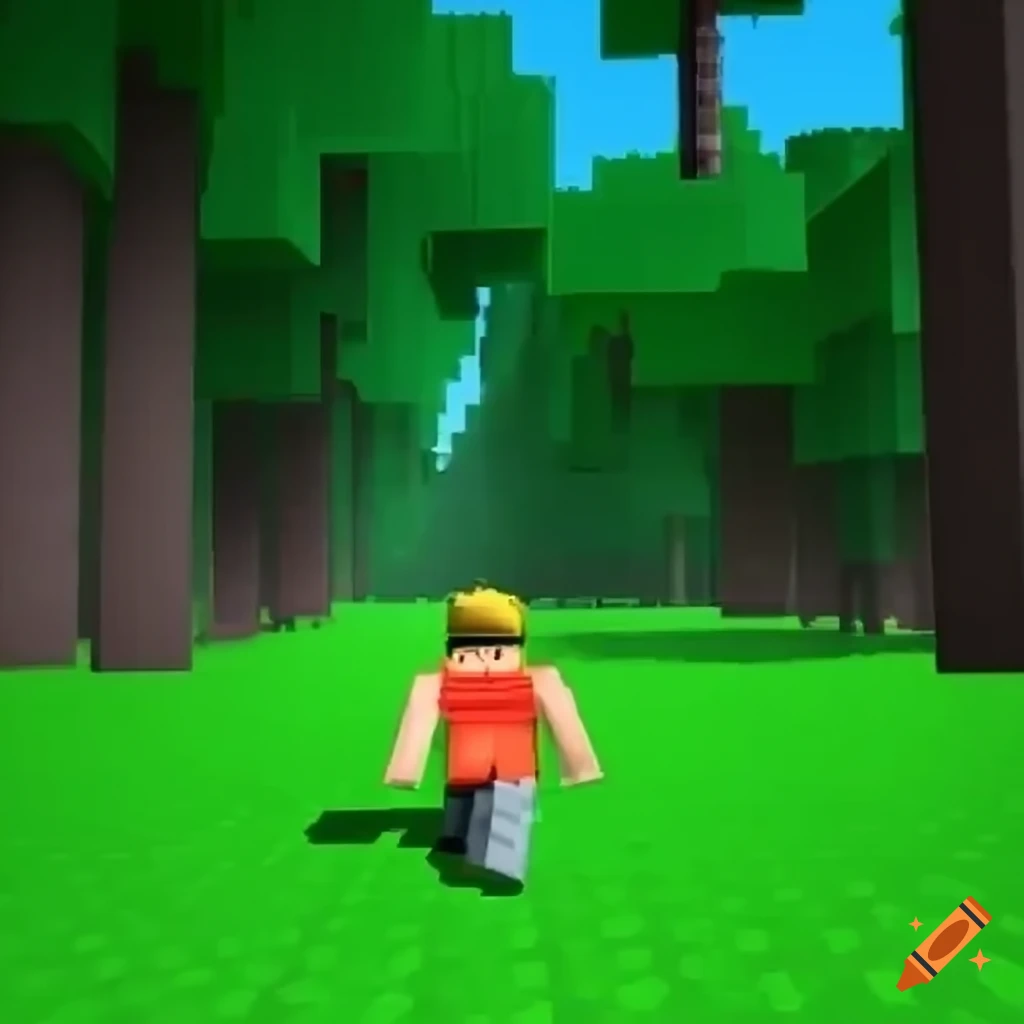 Roblox pixelated running game on Craiyon