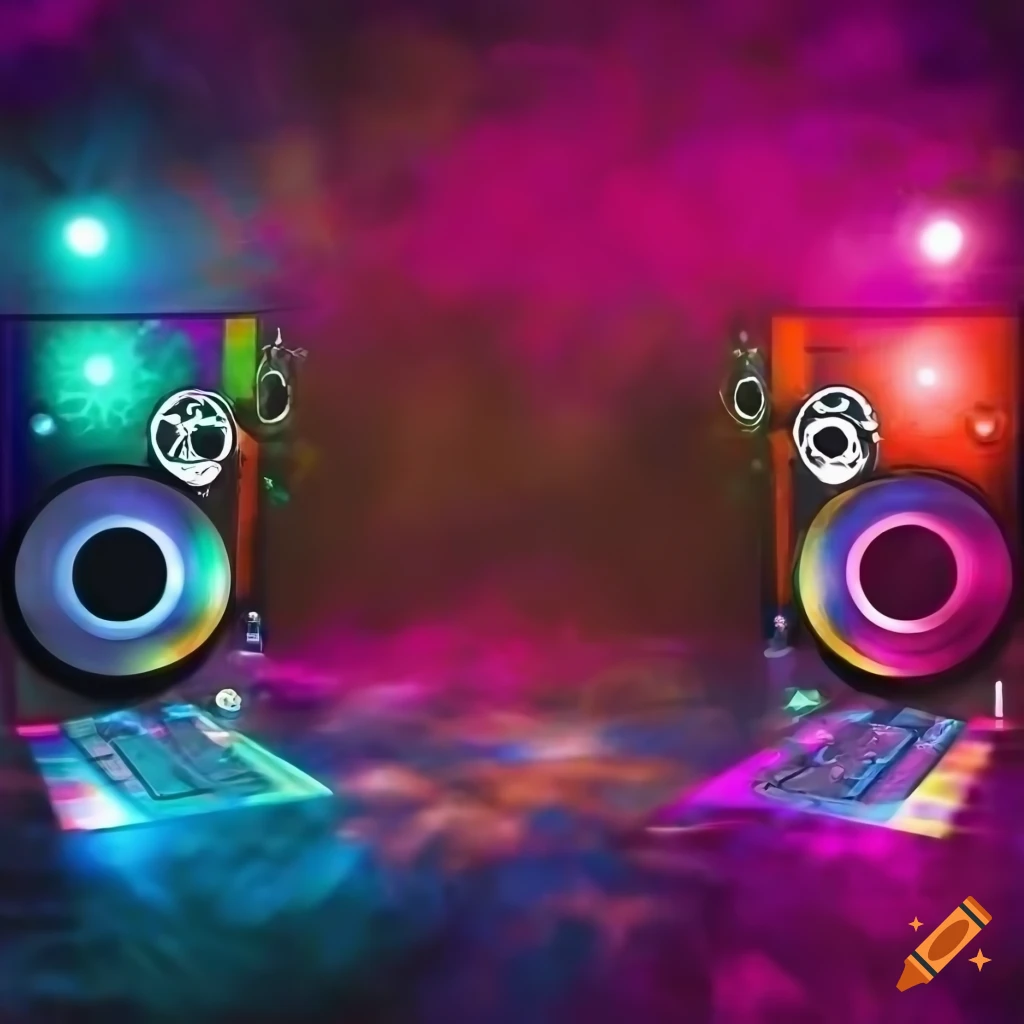 Vibrant and realistic design for a DJ flyer backdrop