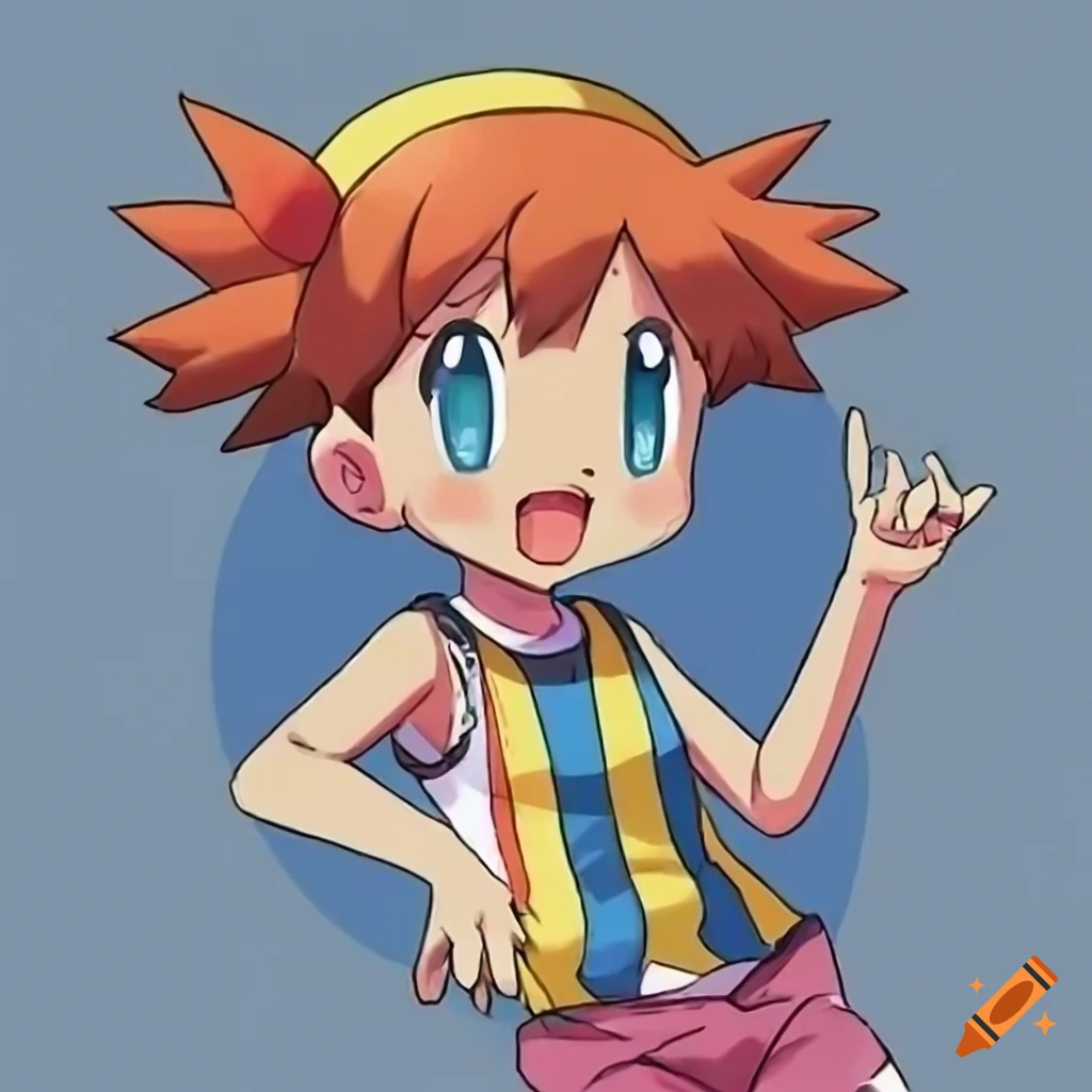 Misty from Pokémon in chibi style