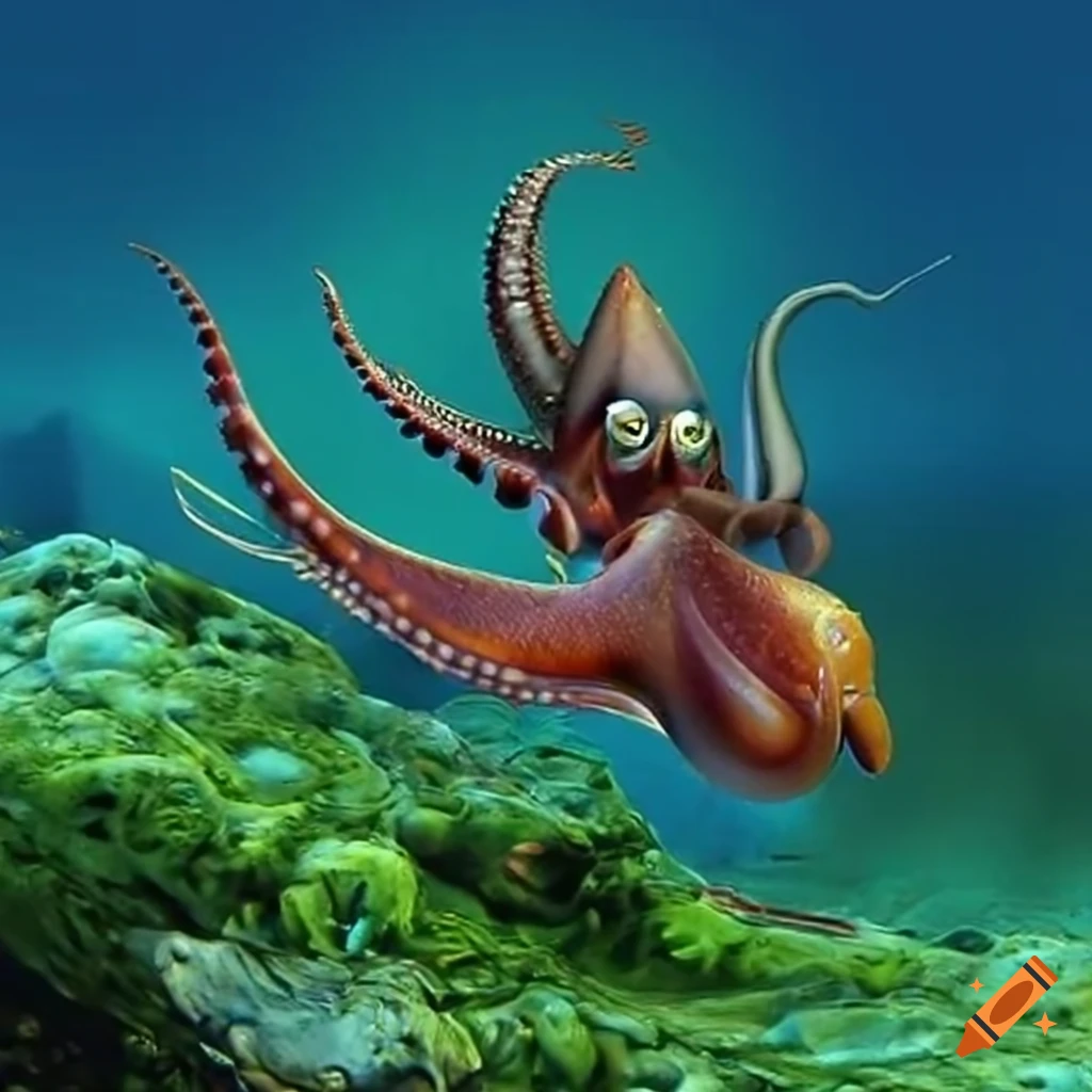 Scientific image of a cephalopod chiroptera hybrid creature