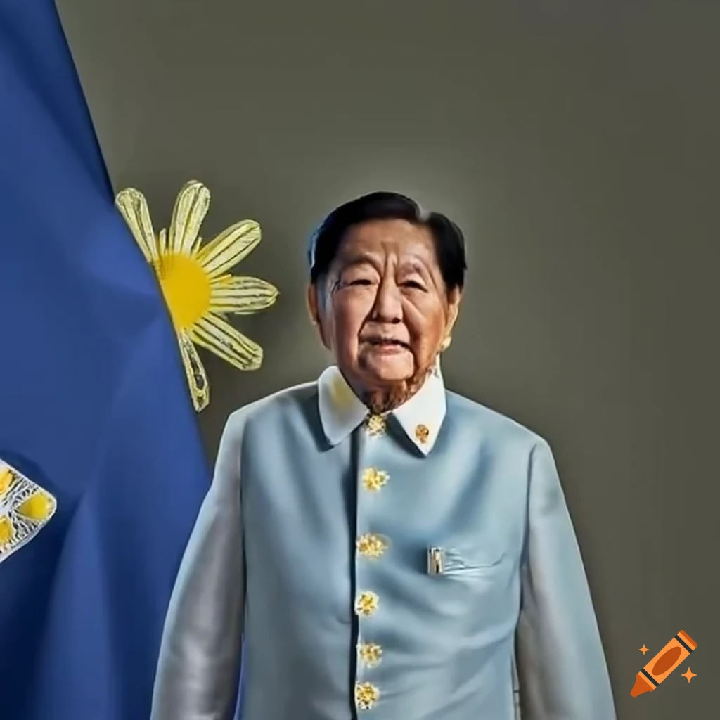 Portrait of former Philippine President Ferdinand Marcos in his golden ...