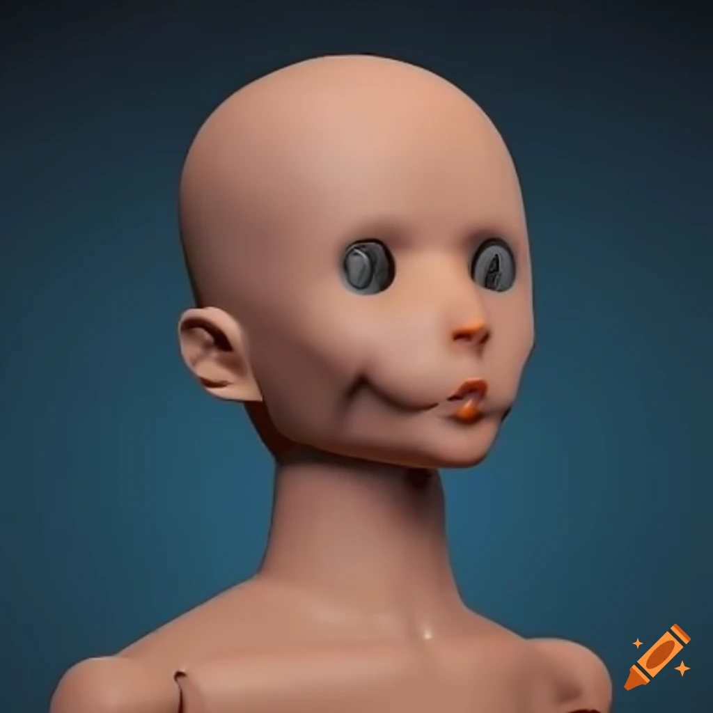 Funny derpy deformed mannequin, video game model
