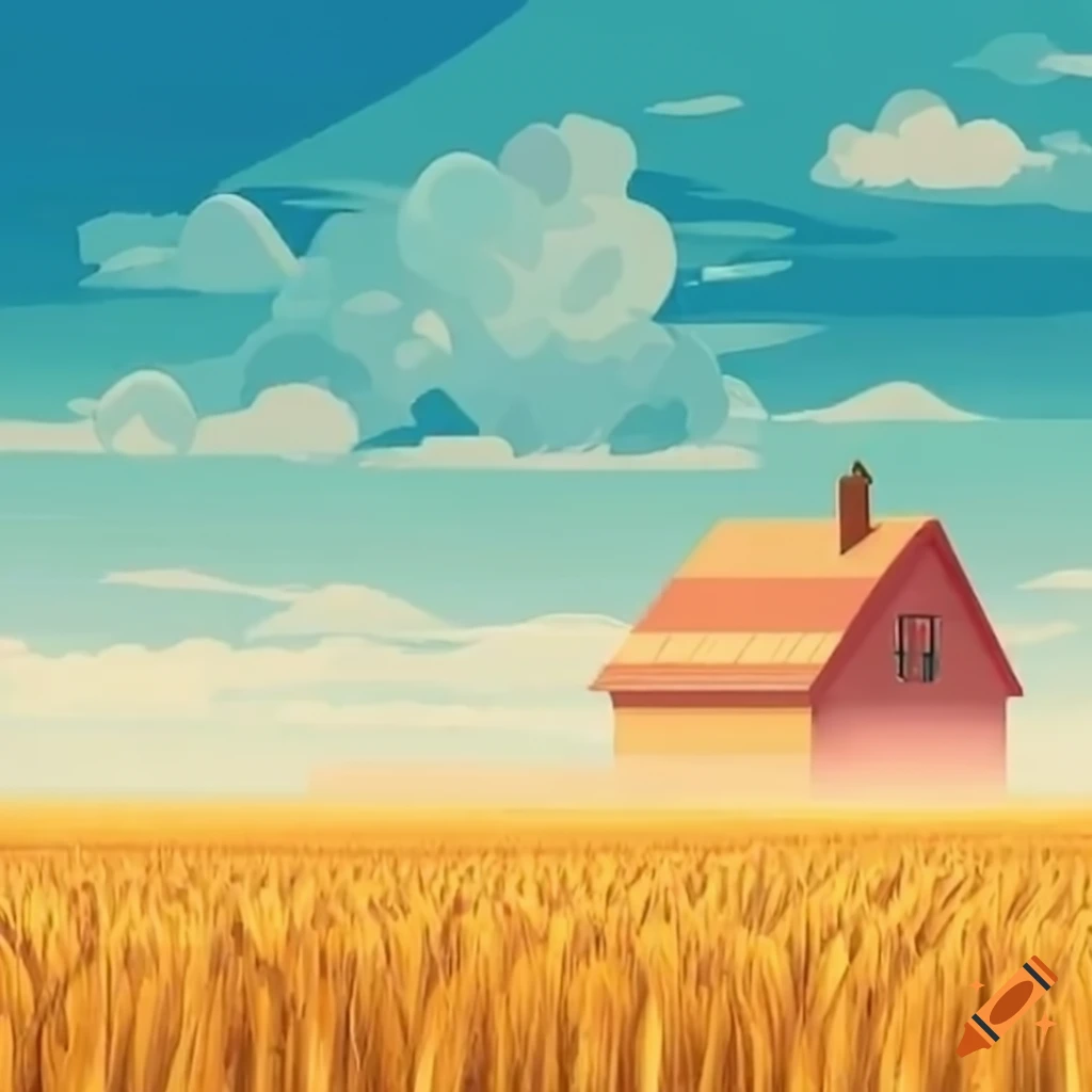 People tending wheat farm in springtime
