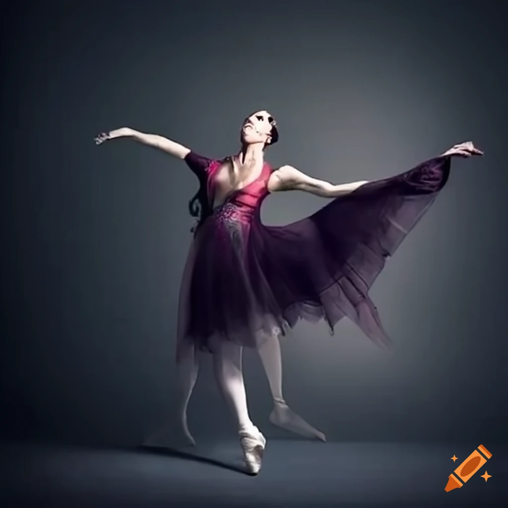 Dramatic ballet dancer with a dark theme