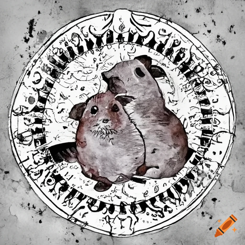 Logo featuring tarot cards and guinea pig