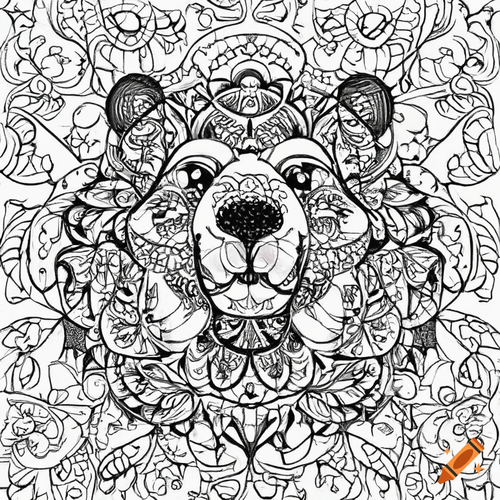 Bear mandala coloring pages on Craiyon