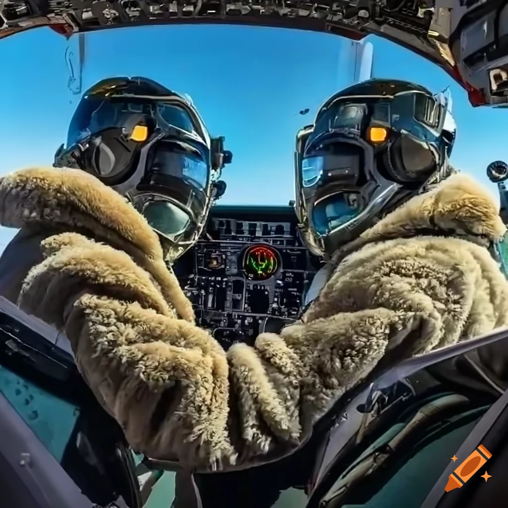 Futuristic scifi robots in sherpalined bomber jackets inside a