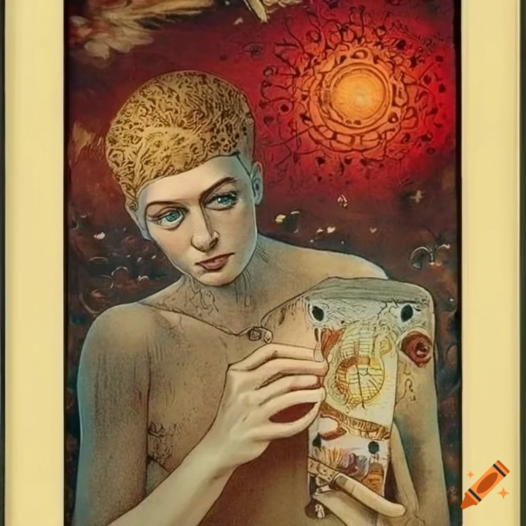 Tarot card art by Virgil Finlay and Mervyn Peake