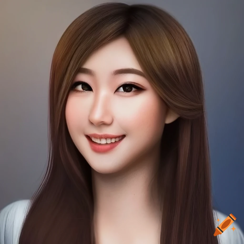 Portrait of a detailed Asian-looking Mabel Pines in high-resolution 8K