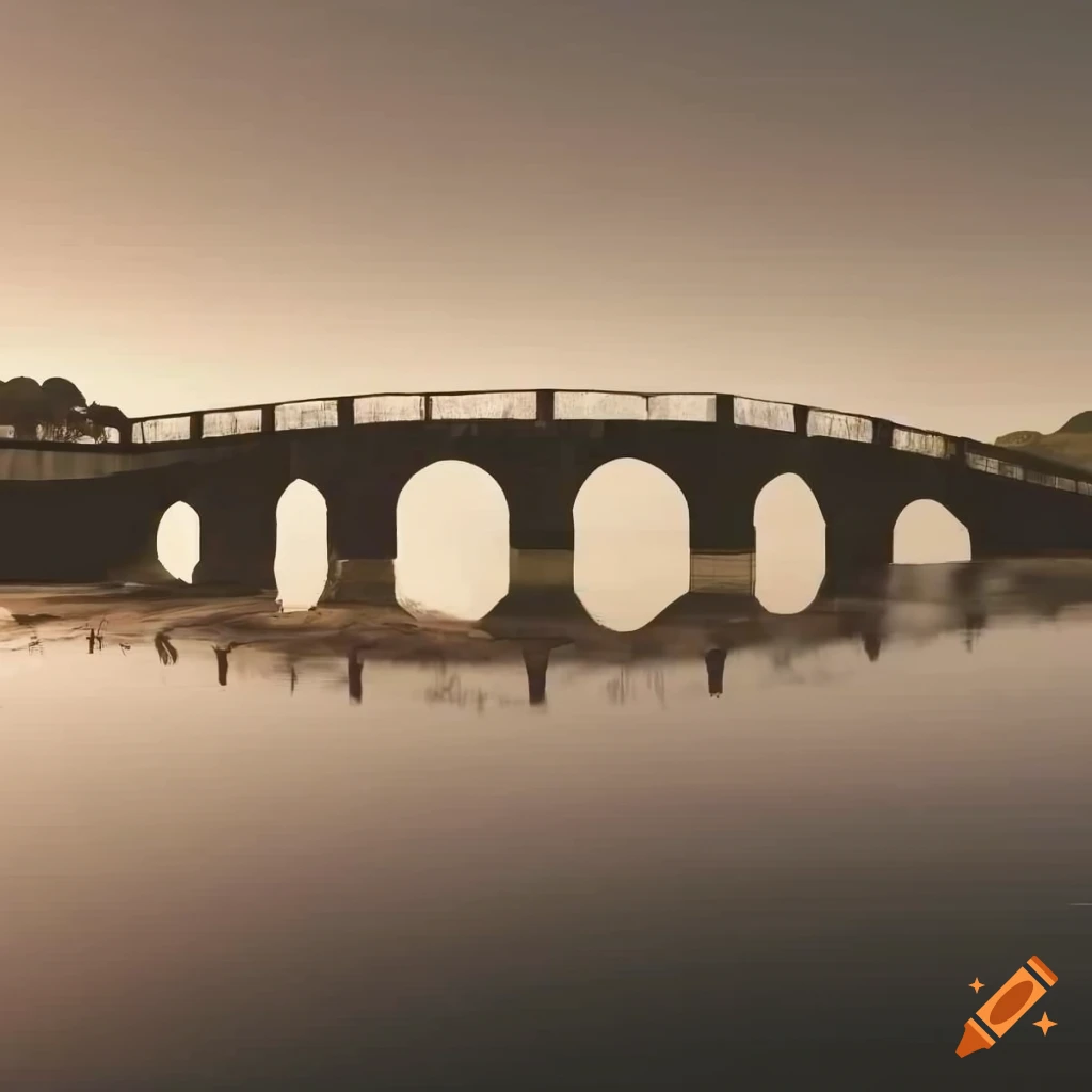Bideford Long Bridge with seaside cottages above, featuring Tarka the otter in the foreground