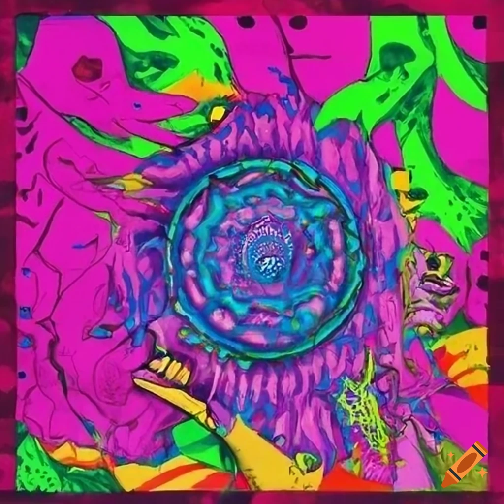 Avant-garde psychedelic rock album cover on Craiyon