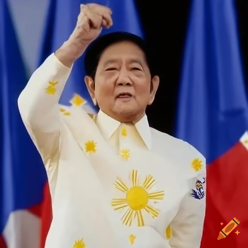 Portrait of former Philippine President Ferdinand Marcos in his golden ...