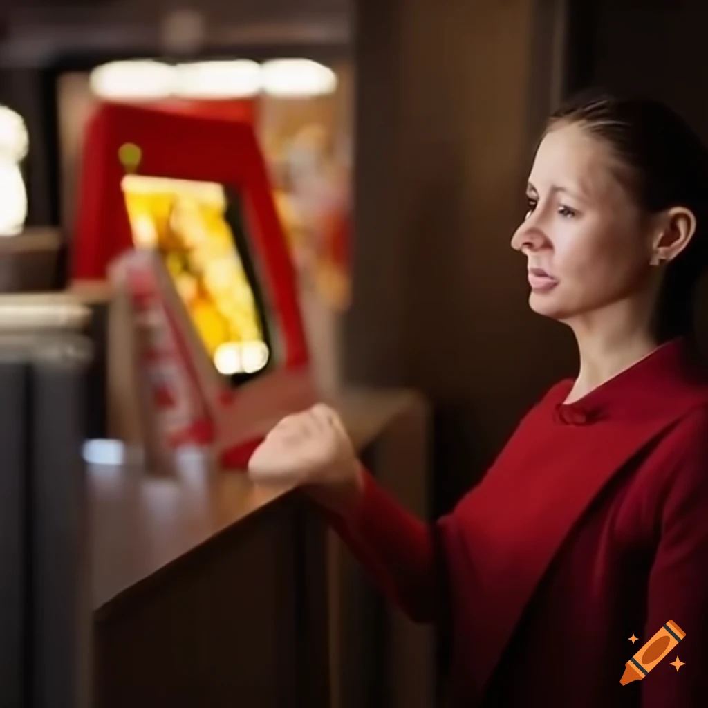 Woman crying while ordering food at the counter