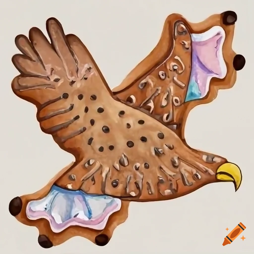 Eagle-shaped cookie in a cartoon style