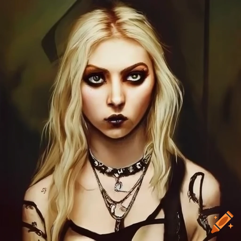Taylor Momsen resembling Frazetta's art style