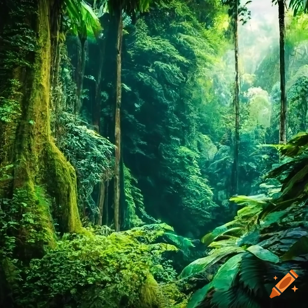 Lush tropical rainforest canopy view