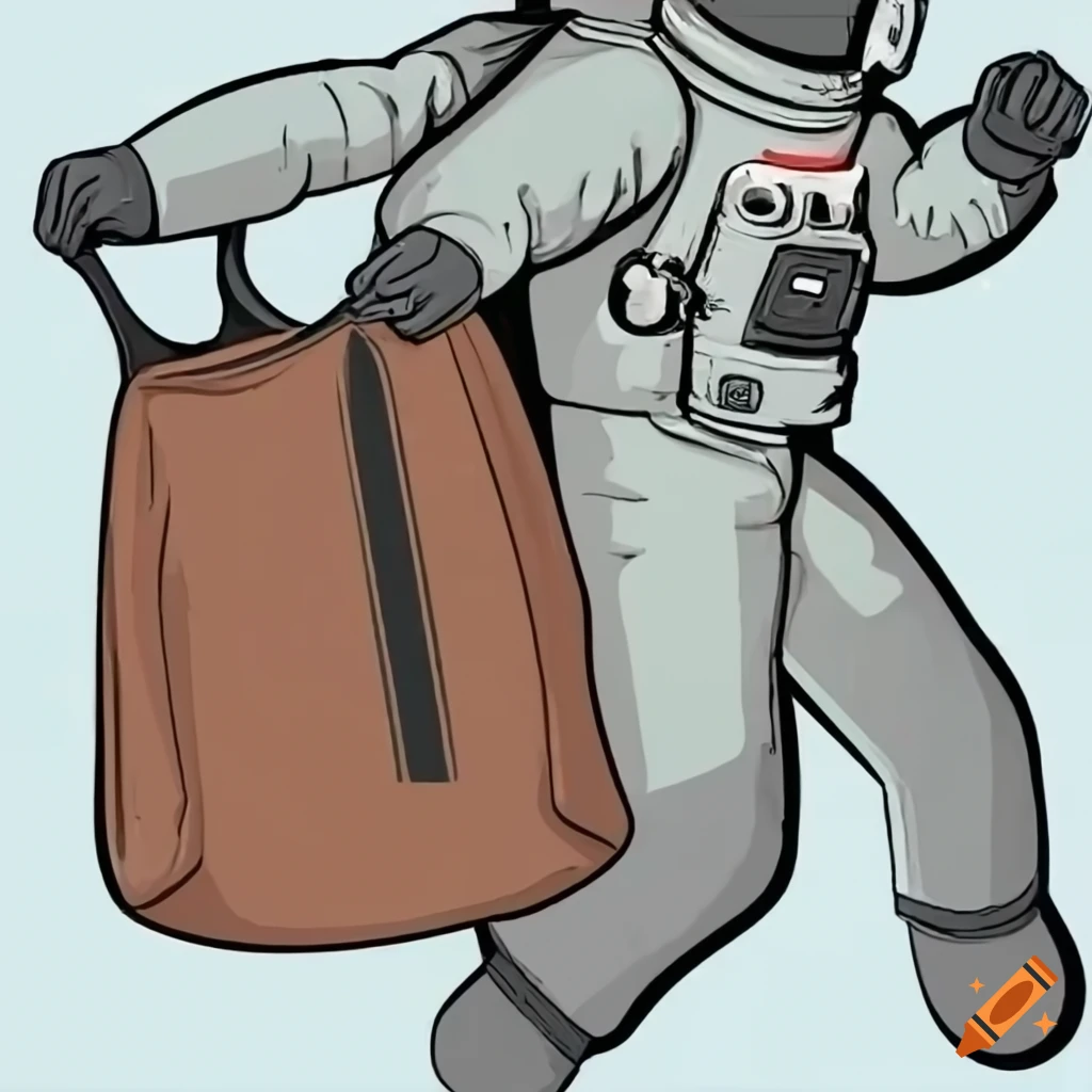 Detailed astronaut carrying a heavy bag on Craiyon
