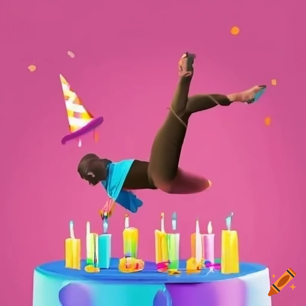 Birthday celebration with parkour moves