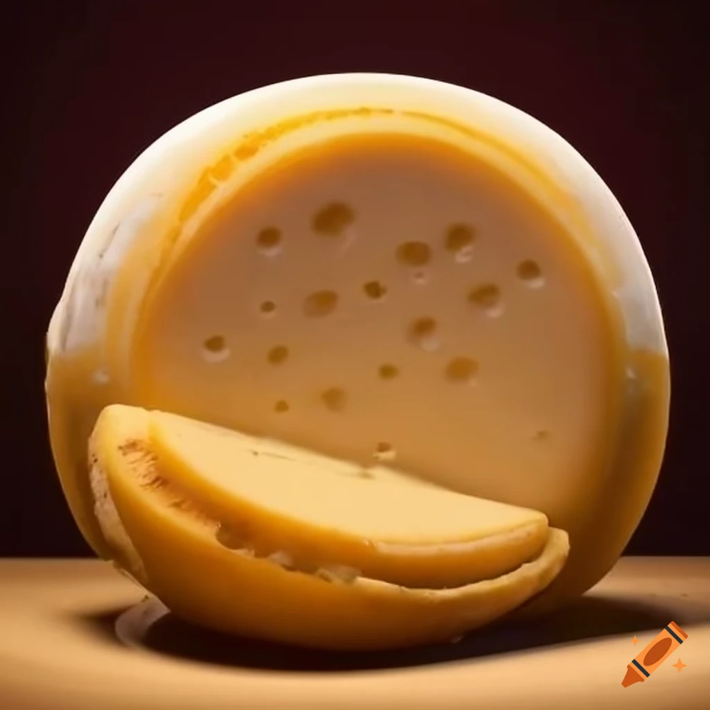 Fumes rising from a large wheel of limburger cheese on Craiyon