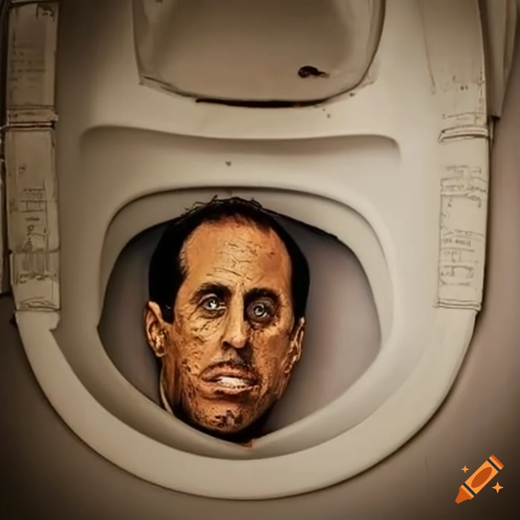 Jerry seinfeld's head in a dilapidated institutional bathroom on Craiyon