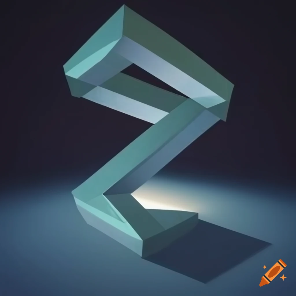 Surreal 3D optical illusion Penrose triangle in the style of Escher and Moebus