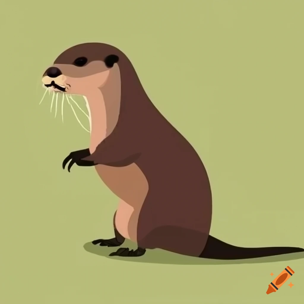 Otter in flat style