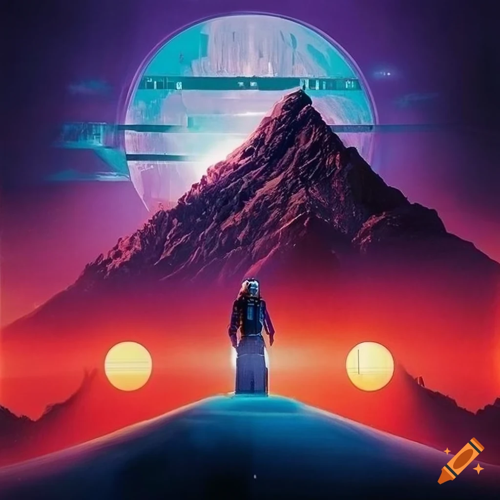 Utopian science fiction movie poster for at the mountains of madness on