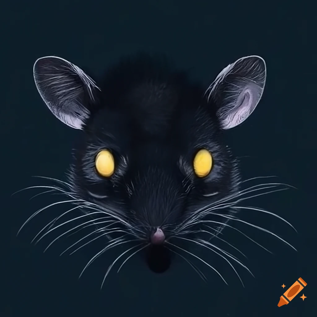 Rat with black fur and golden eyes