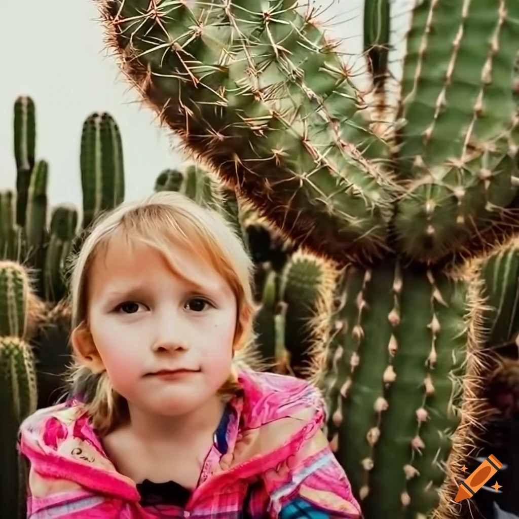 Kids sitting by a cactus at an airport