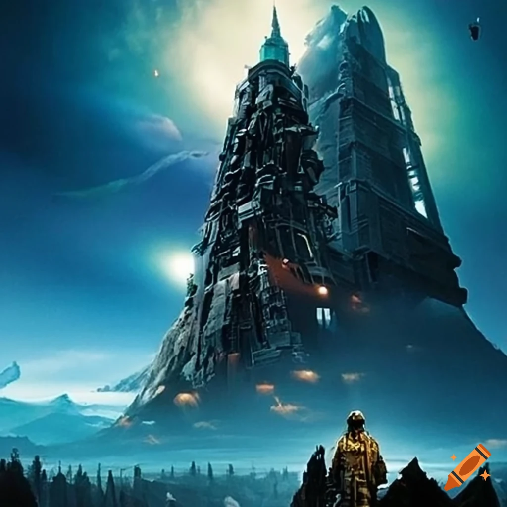 Utopian science fiction movie poster for at the mountains of madness on