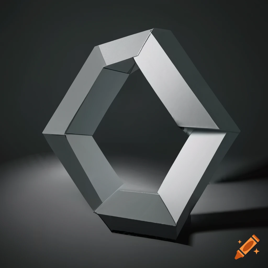 Surreal 3D optical illusion Penrose triangle in the style of Escher and Moebus