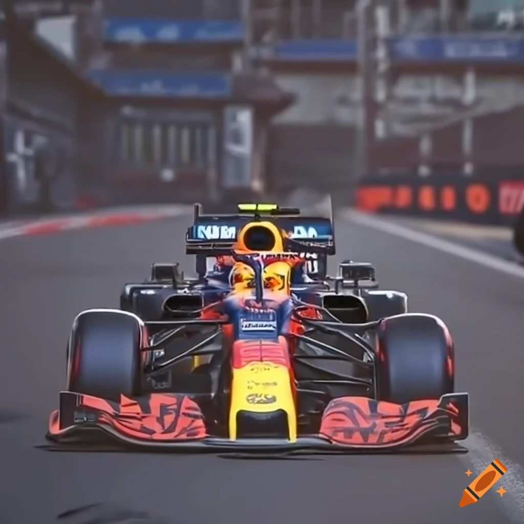 Cinematic shot of Max Verstappen's RB-19