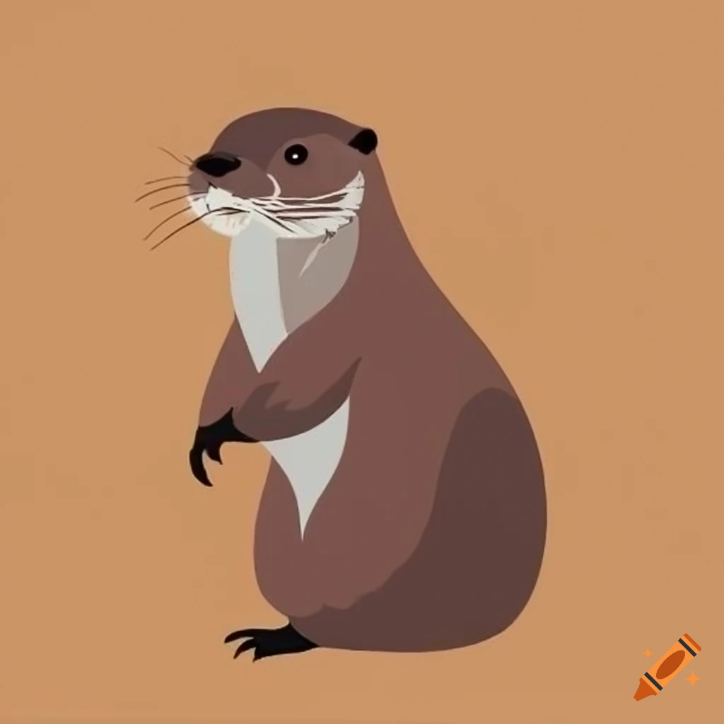 Otter in flat style