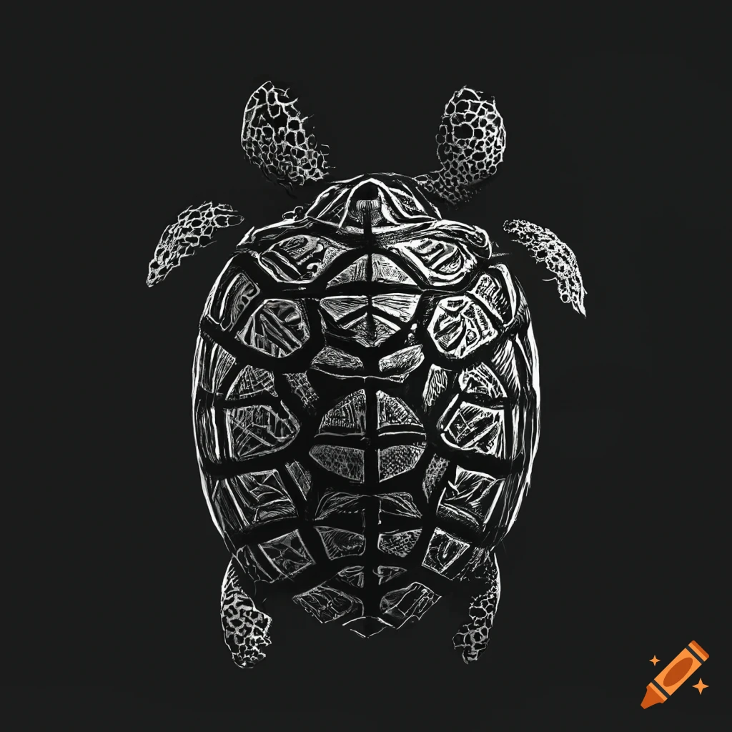 Black geometric pattern with turtle silhouettes on Craiyon
