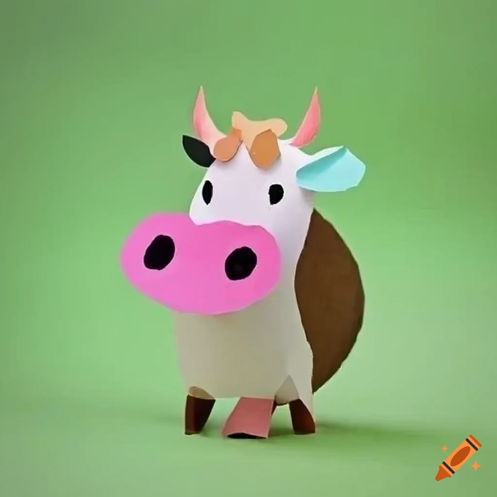 Paper craft coconut sprout cow