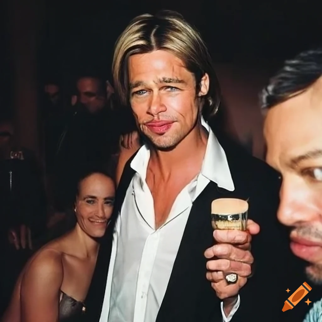 Brad pitt at a party on Craiyon