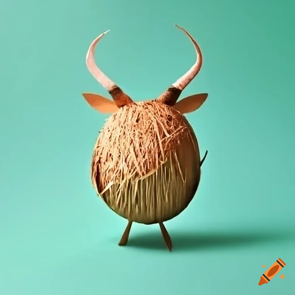 Paper craft coconut sprout cow