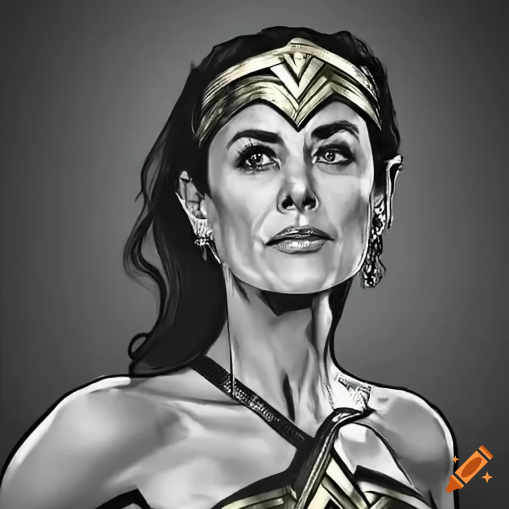 Claudia Sheinbaum in Wonder Woman costume with empowering stance in 4K resolution