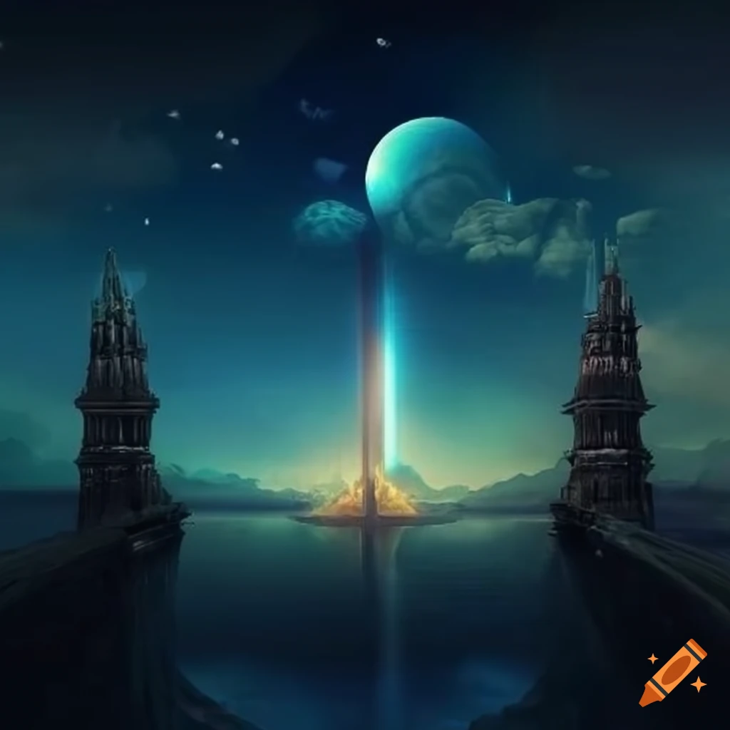 Beautiful futuristic fantasy landscape