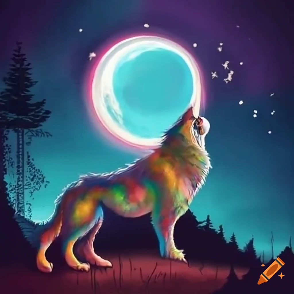 Werewolf howling at the moon