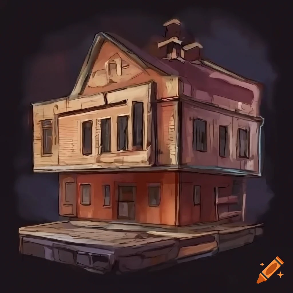 Soviet panel house in a video game style with a white background