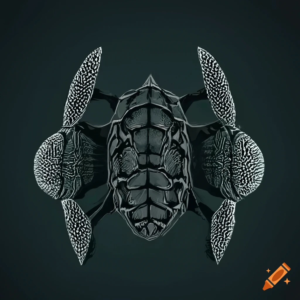 Black geometric pattern with turtle silhouettes on Craiyon