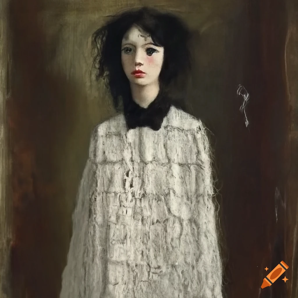Felted textile artwork featuring a simple white Egyptian woven fabric Prada shirt inspired by Hugo Simberg's painting