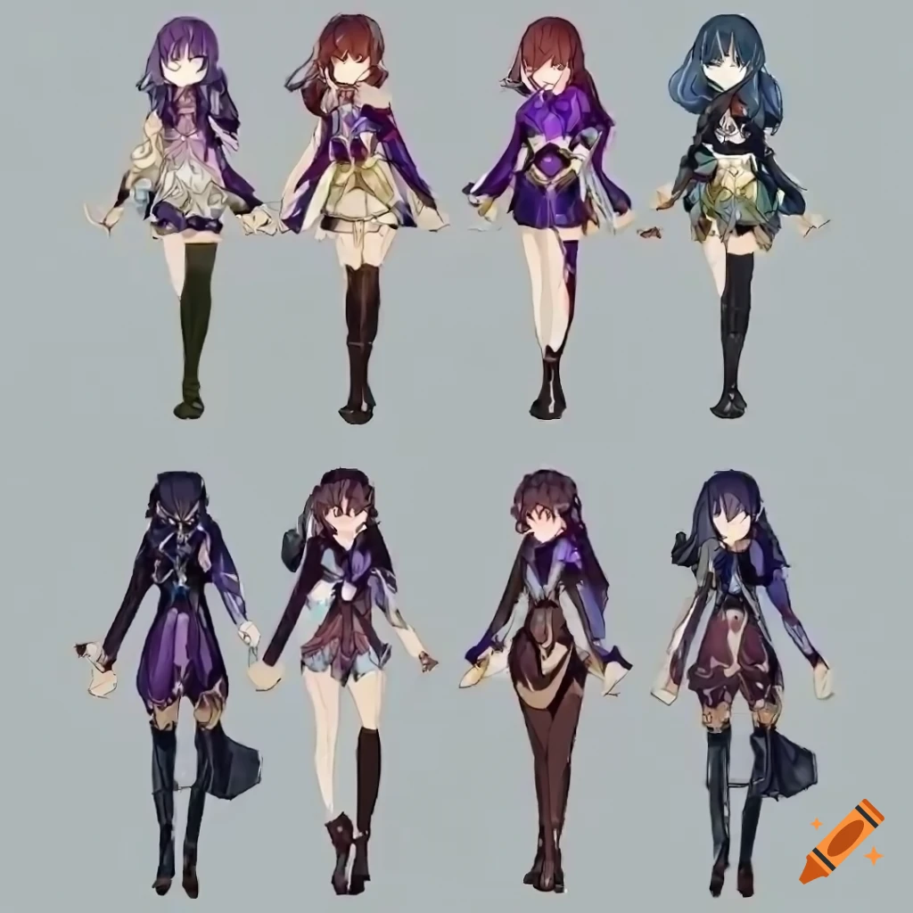 Genshin Impact style detailed dress with algae, pearls, and purple accents