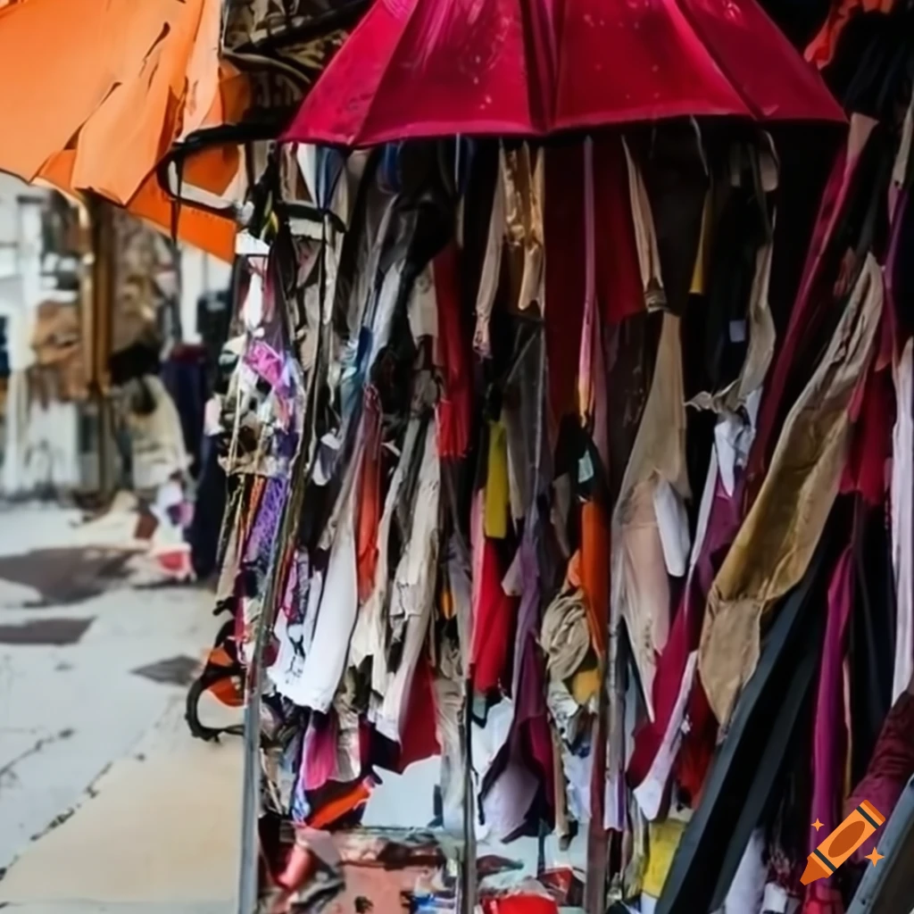 Broken, destroyed umbrellas for sale at Galeryja Lomaska shop