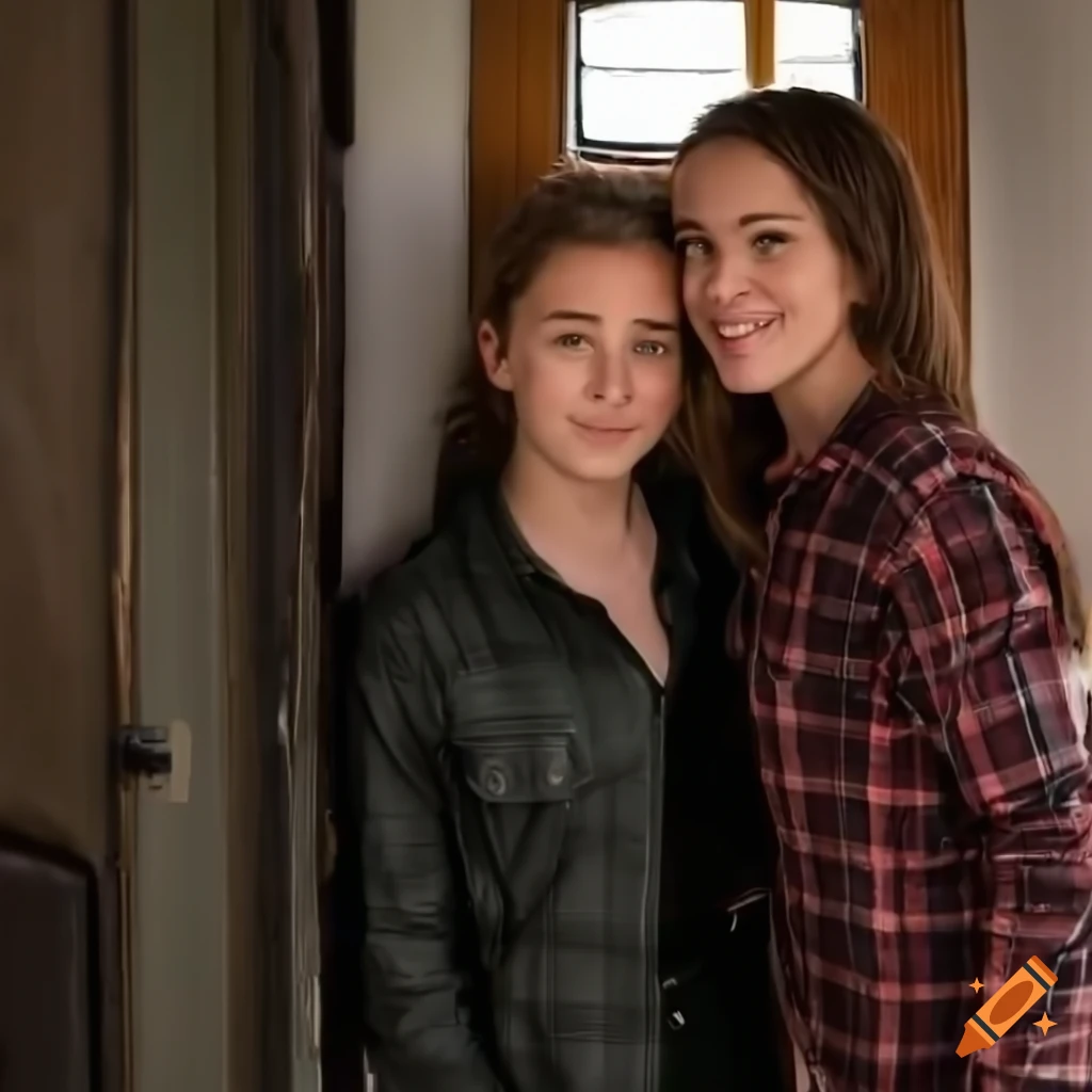 Irimia twins, singers in country attire standing in caravan doorway