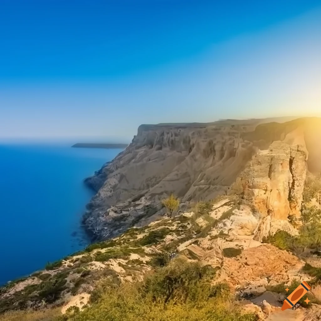 Middle Eastern Mediterranean landscape with a tree