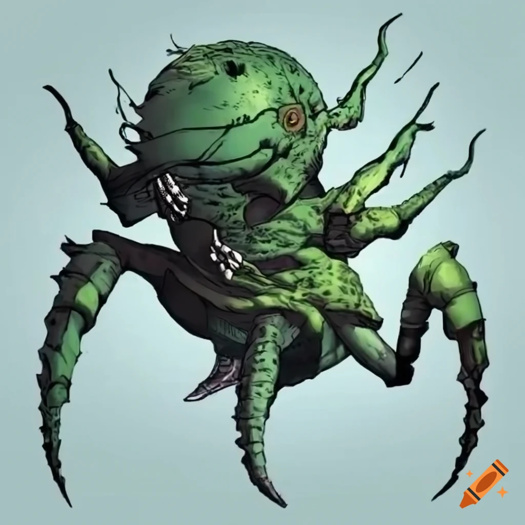 Sapient hexapod species depicted in an old comic style