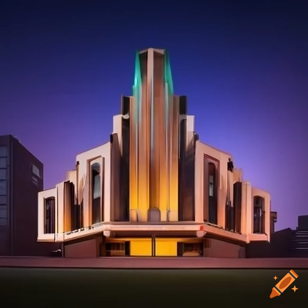 Modern high-tech art deco-inspired college campus