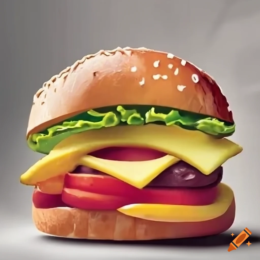 Burger with French fries